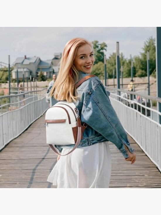 Small Leather Mini Convertible Backpack Purse Shoulder Bag Travel main image 4